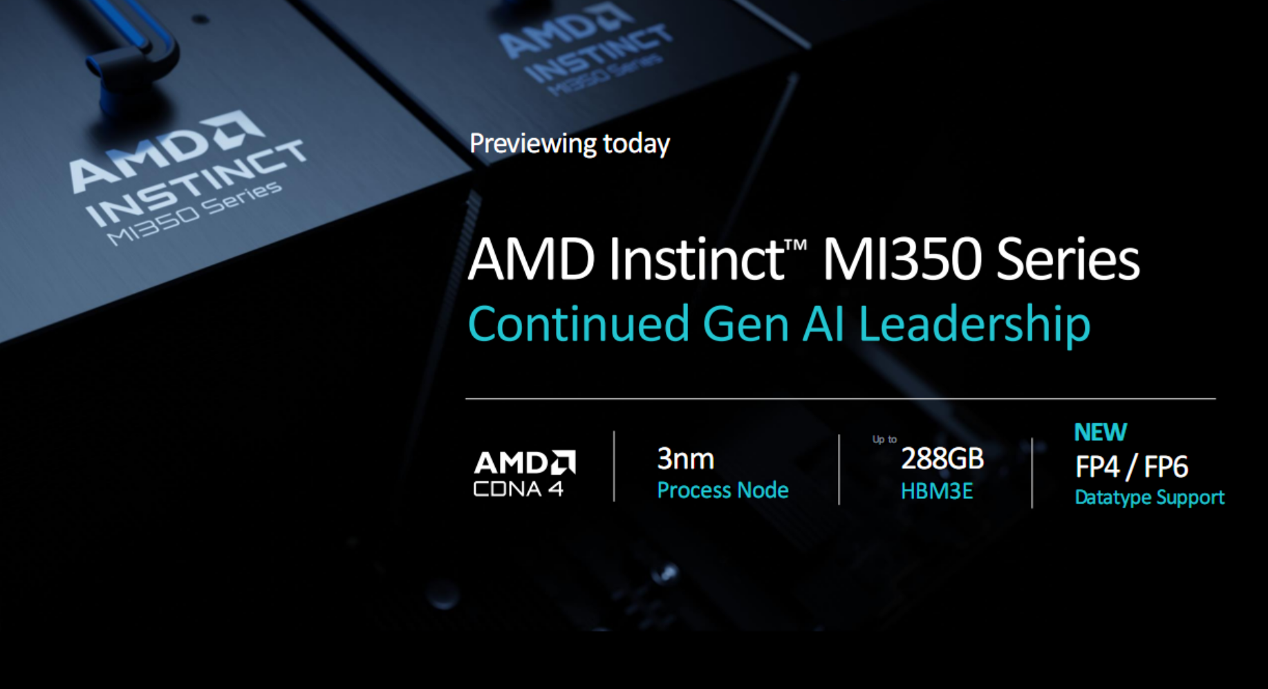 AMD官宣下代GPU加速卡Instinct MI355X：288GB海量内存 3nm CNDA4全新架构