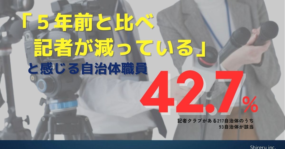 4割の自治体が「記者が減っている」。記者クラブの活用調査で見えた「行政監視」への期待と課題