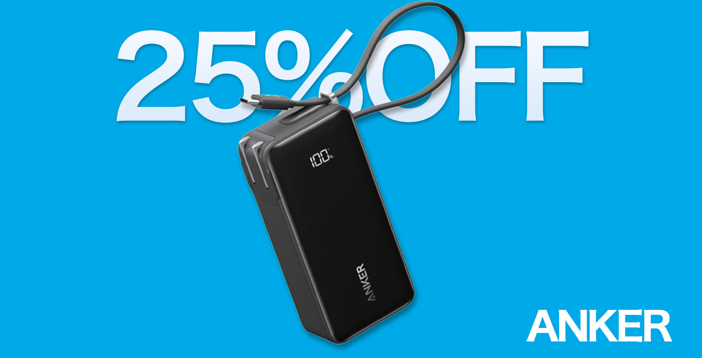 【25%OFF】3-in-1設計のハイブリッド・バッテリー「Anker Power Bank (10000mAh, Fusion, Built-In USB-C ケーブル)」がセール中