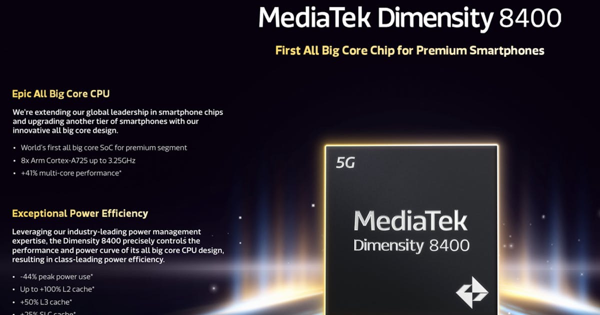 聯發科天璣 8400 正式發表，全大核架構 AI 升級、5G-A 加持