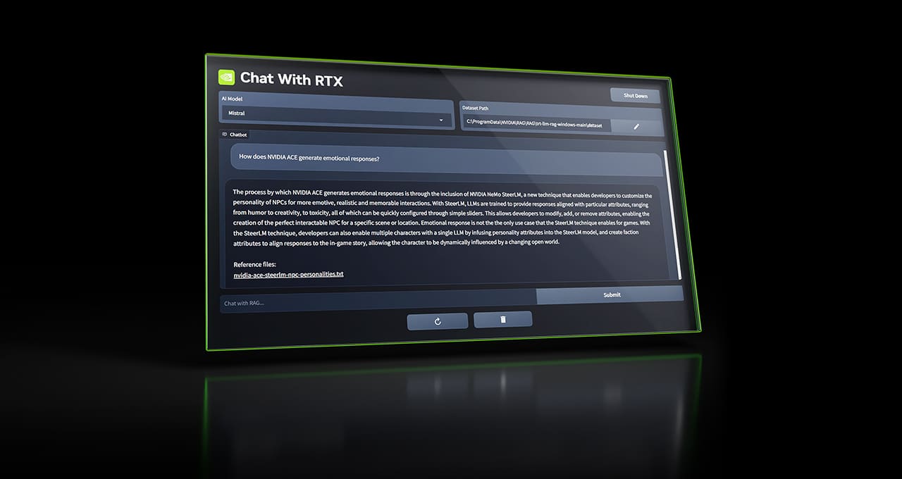 NVIDIA 推出 Chat with RTX 工具　讓 Windows 用戶自行訓練聊天機器人