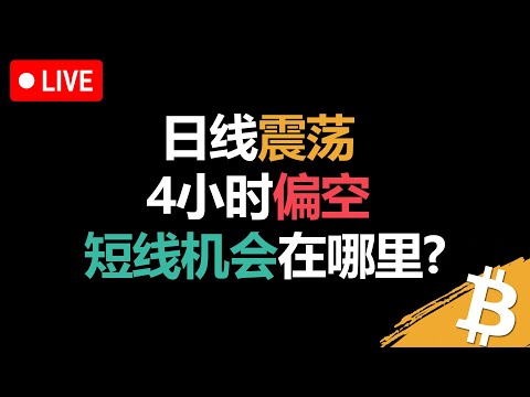 日线无趋势，4小时偏空：比特币短线交易思路